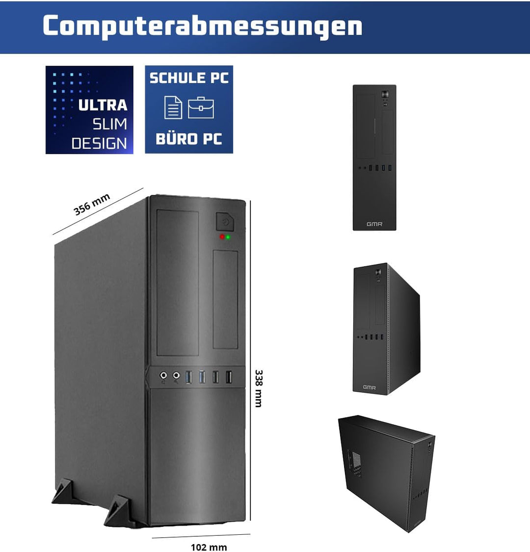 GMR Ultra Slim i7 Office PC - Business Office Computer | 3 Jahre Garantie | 32 GB RAM | 1000GB SSD |