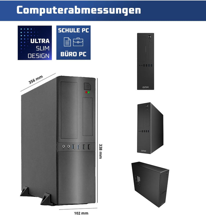 GMR Ultra Slim i7 Office PC - Business Office Computer | 3 Jahre Garantie | 32 GB RAM | 1000GB SSD |