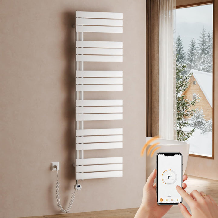 S'AFIELINA Handtuchheizkörper Elektrisch 1599×500mm, Badheizkörper Elektrisch mit Thermostat, WiFi,
