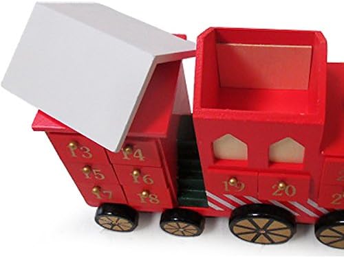 Spielwerk® Wiederverwendbarer Adventskalender Lokomotive Bunt Bemalt Zum Befüllen 24 Türchen Weihnac