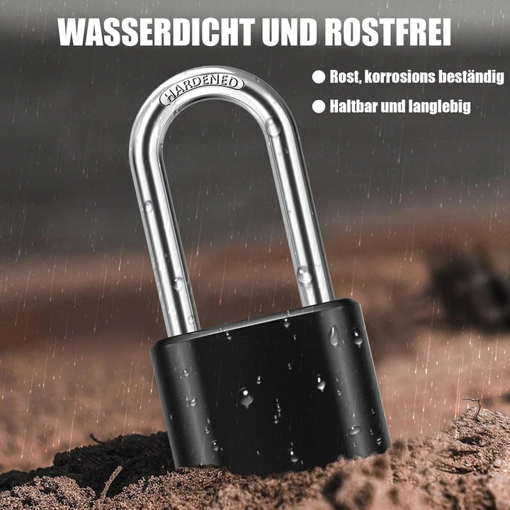 Zahlenschloss mit 8MM Dicker Bügel Lang, 2 Stück Wetterfestes Schloss Zahlencode 4 Stellig Kombinati