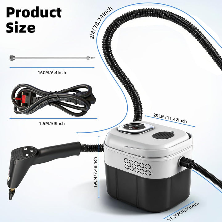 Steam Cleaner,6-Level Adjustable Handle, 15s Heat-Up,1.7L Tank, Portable Steam Cleaner Handheld,Car