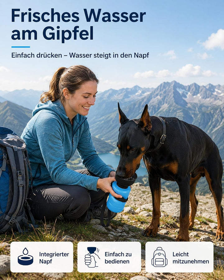 lesotc 520ml Hundetrinkflasche für unterwegs, Faltbare Hund Auslaufsicher Wasserflasche, Hunde Wasse