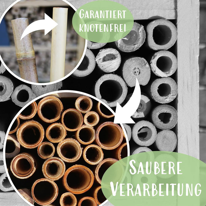 Schilfröhrchen für Insektenhotels, Länge 12 cm, Durchmesser 3-10 mm, ca. 400 Stück, Röhrchen aus der