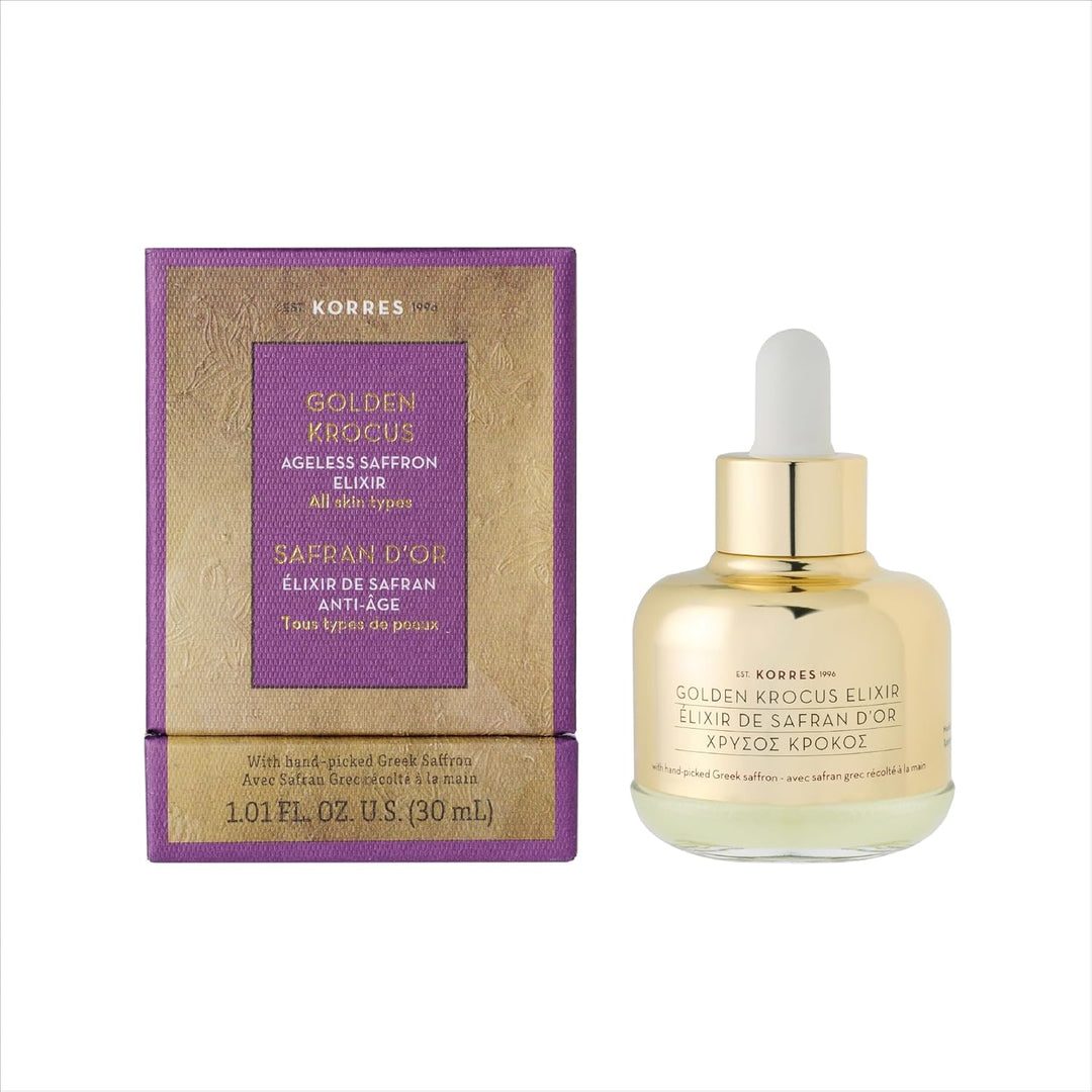 KORRES Golden Krocus Anti-Aging Elixier, für mehr Elastizität & Straffheit, mit Bio-Safran, vegan, 3