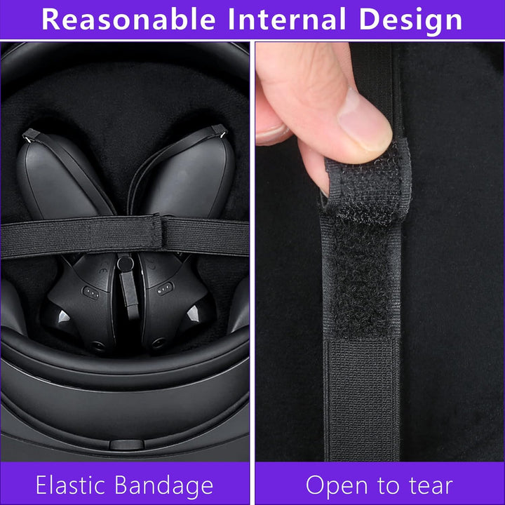 co2CREA Hart Reise Schutz Hülle Etui Tasche für Meta Quest Pro/Meta Quest 3 All-in-one VR Gaming Hea