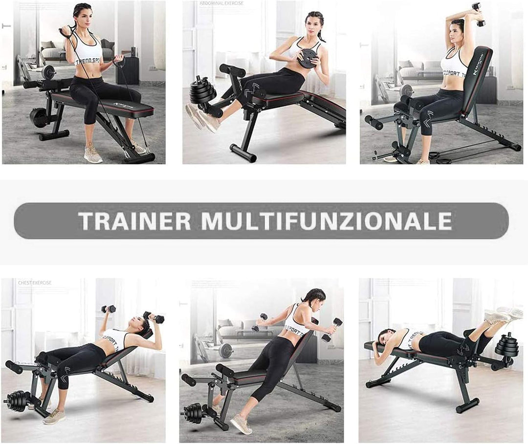 GJXJY Hantelbank mit Beinstrecker Multifunktion Trainingsbank Fitnessbank mit Hochwertiger Angenehme