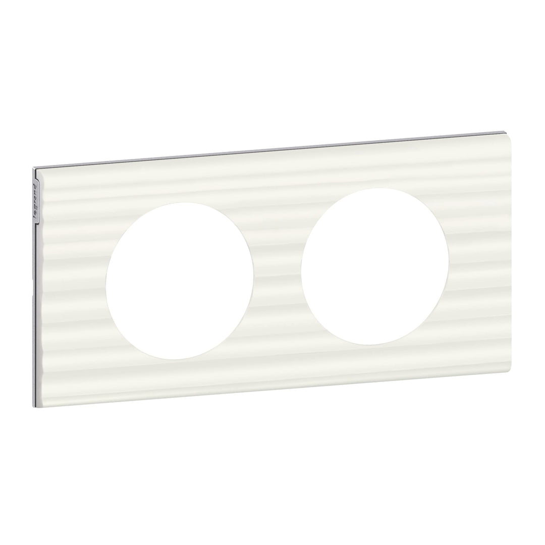 Legrand Céliane Rahmen für 2 Steckdosen, Weiss, LEG69012 Corian Cannelé, Corian Cannelé