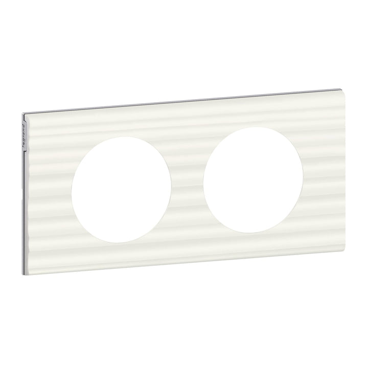 Legrand Céliane Rahmen für 2 Steckdosen, Weiss, LEG69012 Corian Cannelé, Corian Cannelé