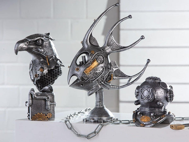 Design Figur Adler Deko Steampunk Dekofigur Mechanical Skulptur Zahnrad Dekoration Industrial Steam