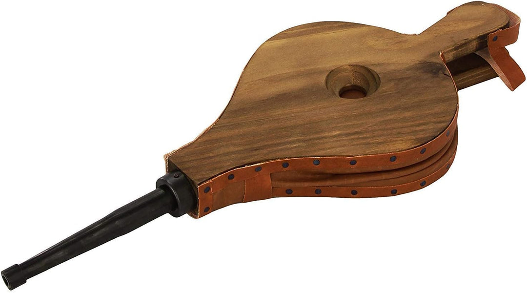 Space Home - Blasebalg für Kamin und Grill - Grillgebläse - Natürliches Holz - 43 cm