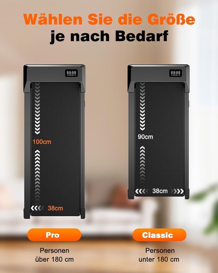 Superun Walking Pad mit Steigung max 159 KG/136 KG, 2.5HP Laufband für Zuhause mit LED, Leise Laufba