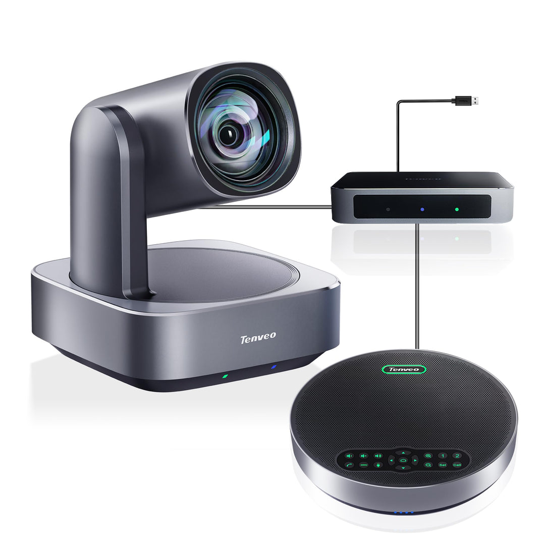 Tenveo 4K PTZ-Kamera mit Bluetooth-Freisprecheinrichtung 12-facher optischer Zoom Konferenzkamera We