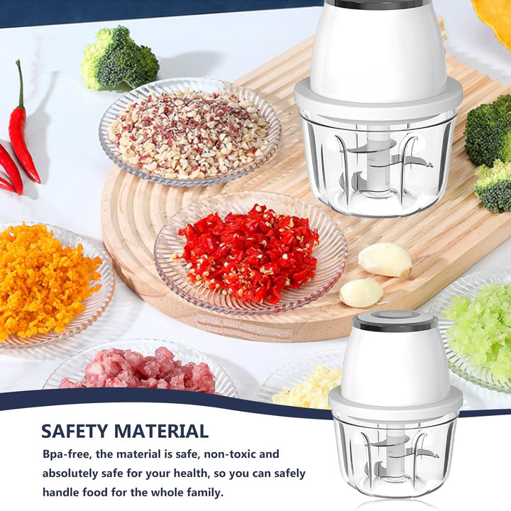 Zwiebelschneider Elektrisch, 350ml Zwiebel Zerkleinerer Elektrisch Multizerkleinerer Küche USB-Aufla