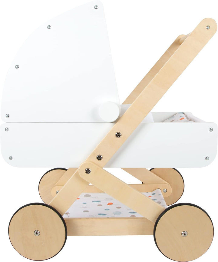 small foot Puppenwagen Little Button aus Holz, multifunktionaler und hochwertiger Puppenkinderwagen,
