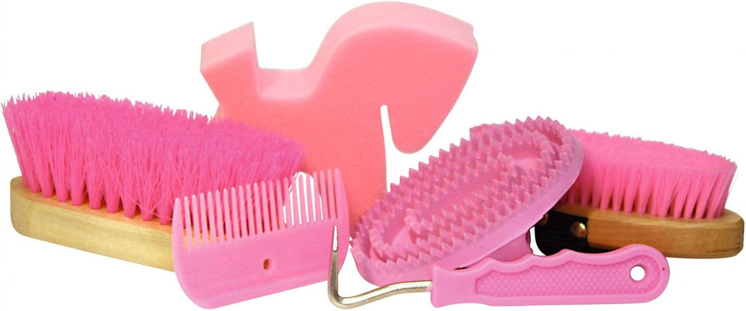 Kerbl Putz-Rucksack (pink, Klarsichtrucksack, Pferdepflegeset, Putzwerkzeuge) 321358, Pink
