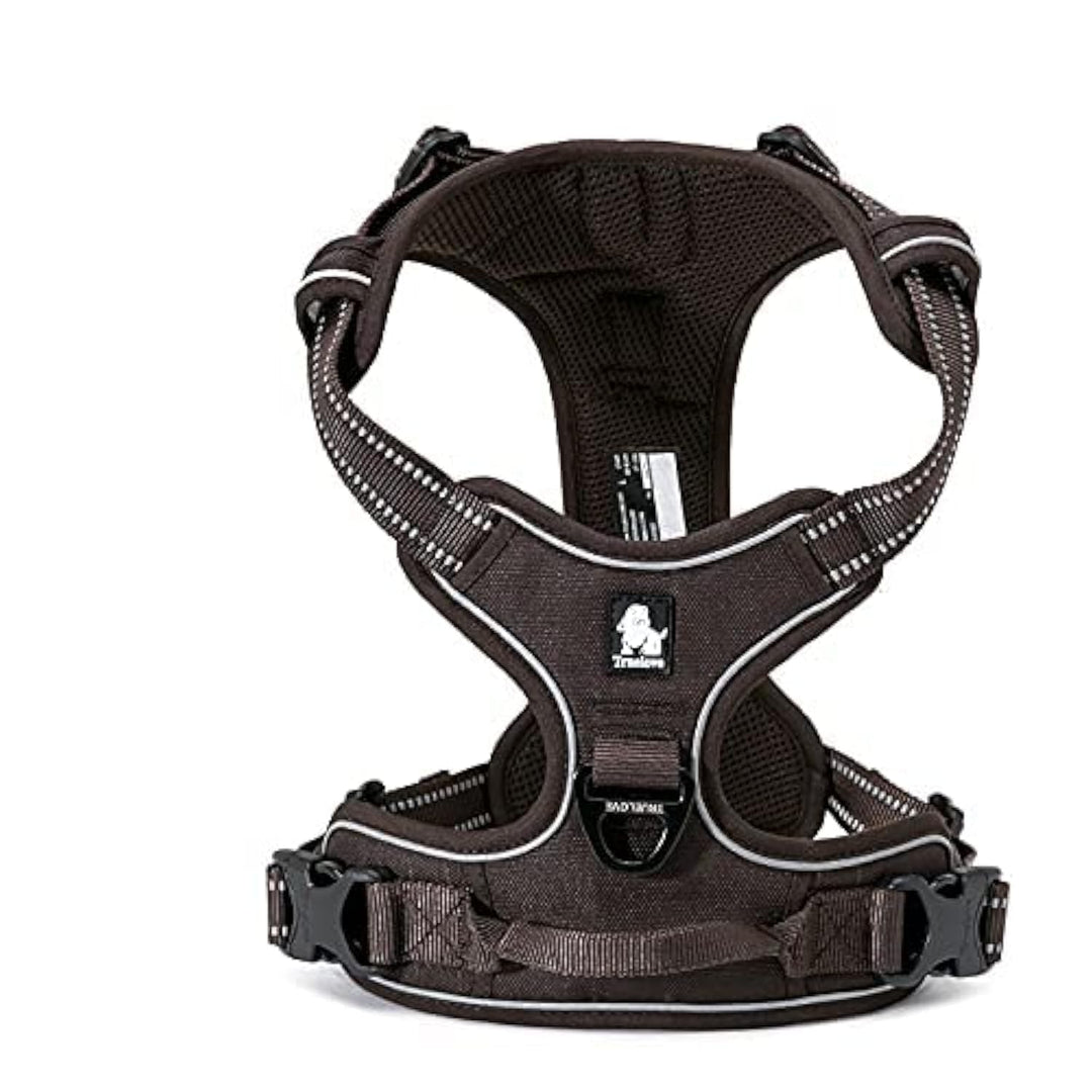 WINHYEPET Truelove Hundegeschirr No-Pull Reflektierendes verstellbar Haustiergeschirr mit 2 Leinencl