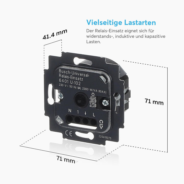 Busch-Jaeger 1307693 6401U-102 Busch-Universal-Relais-Einsatz 6401 U-102 Single, Single
