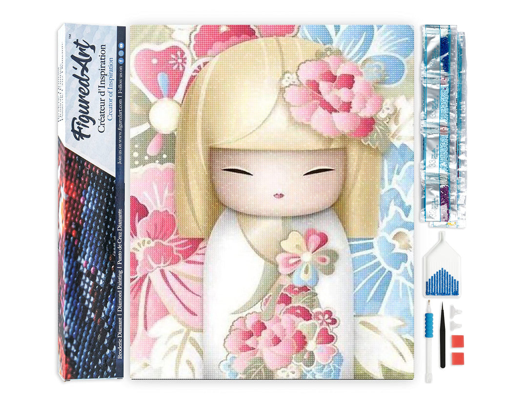 Figured'Art Diamond Painting Erwachsene 40x50cm Ganze Leinwand gerollt Asiatische Puppe 5D Bilder Ec