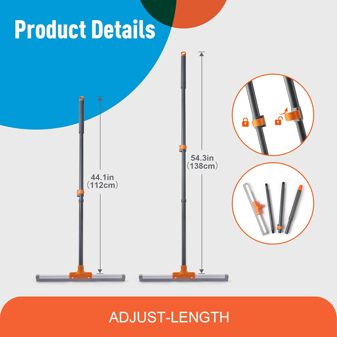 CLEANHOME Wasserschieber Bodenabzieher Dusche Mit Teleskopisch Stiel 112-138cm,Neuer Abzieher Dusche