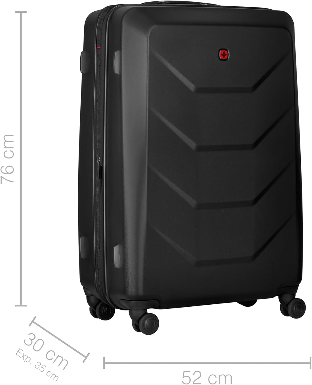 WENGER Prymo Large Schalenkoffer mit 4 Rollen, Trolley, Gross, 93 (107) l, Hartschale, Sicherheitssc
