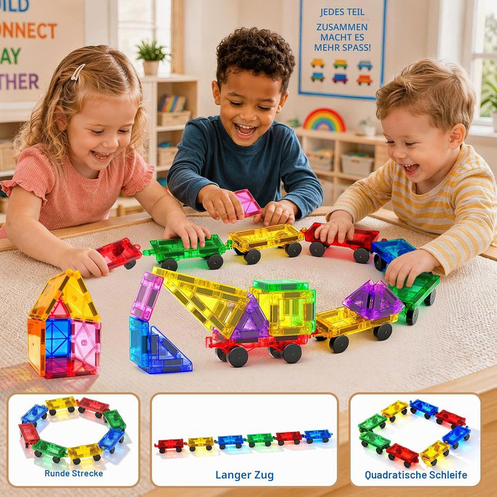 8 Stück Magnetbausteine Mini Auto Set Kompatibel mit Mini- und Standard Magnetische Bausteine Reises