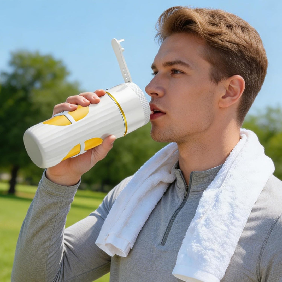 Tragbarer Mixer, 400ml Smoothie Maker to go, Portable Blender mit 10 Edelstahlklingen, USB wiederauf