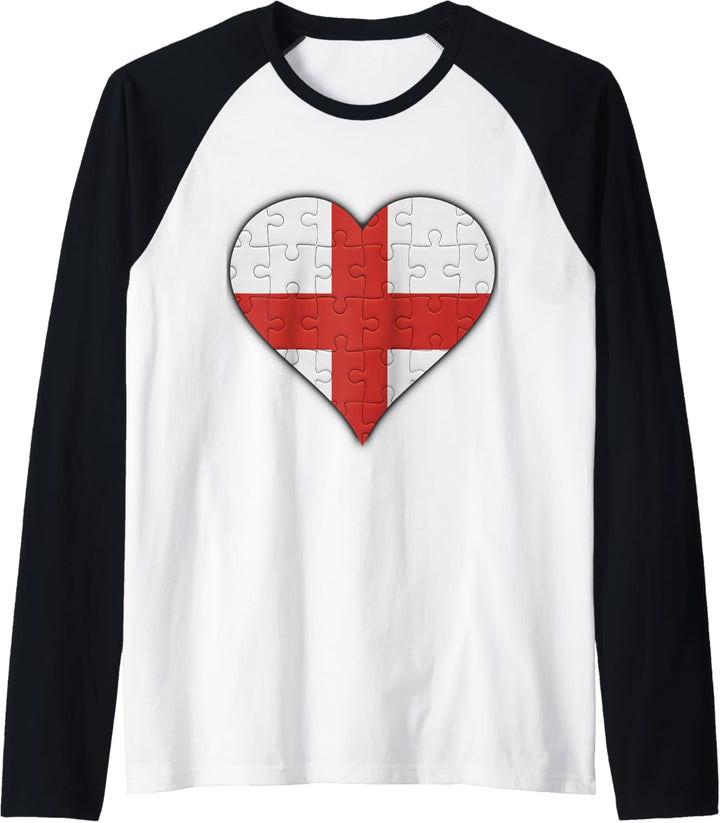 England Englisch Flagge Herz Raglan