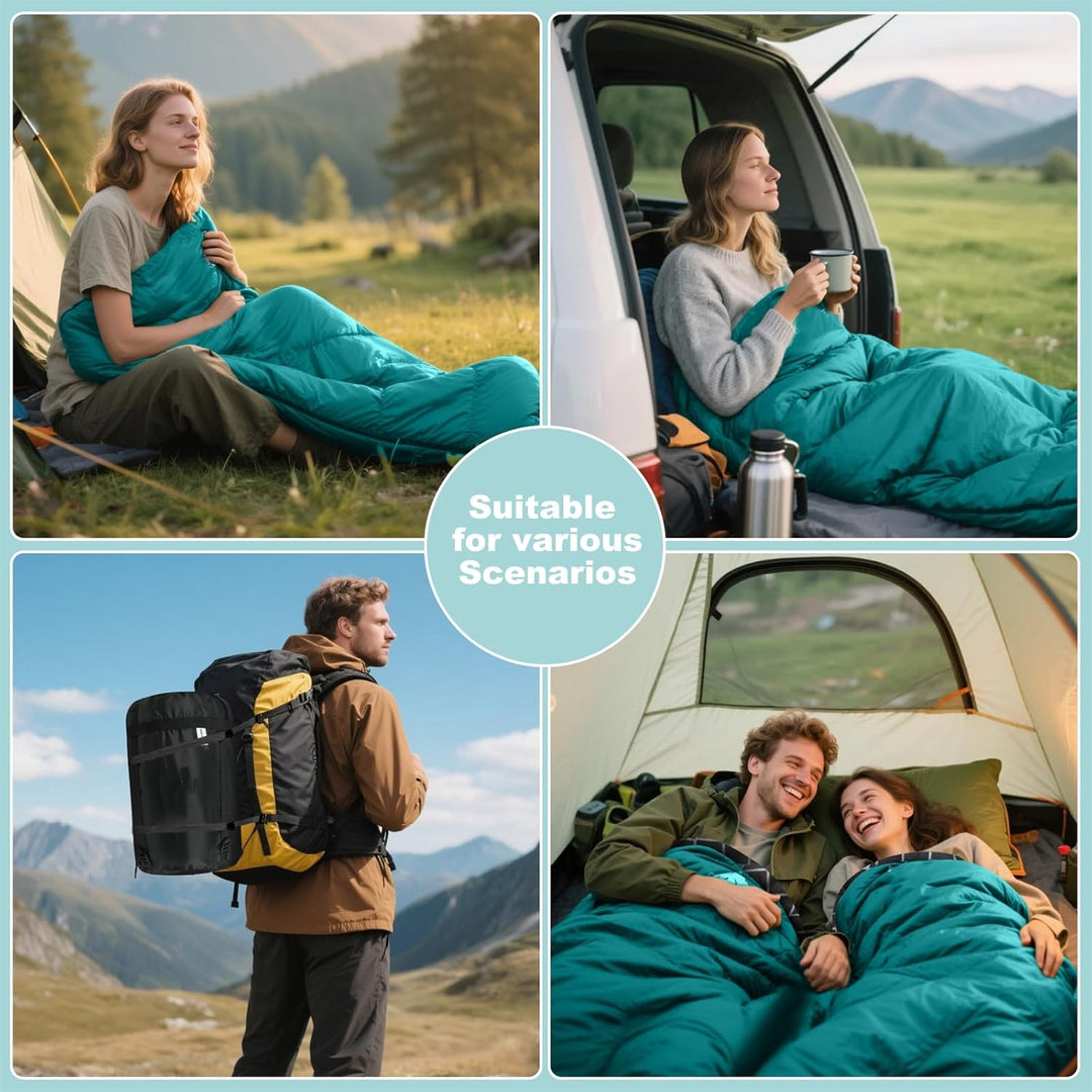 Baumwoll-Flanell-Schlafsack für Erwachsene, 100% Baumwollfutter-Schlafsack für Camping, Wandern, Ruc