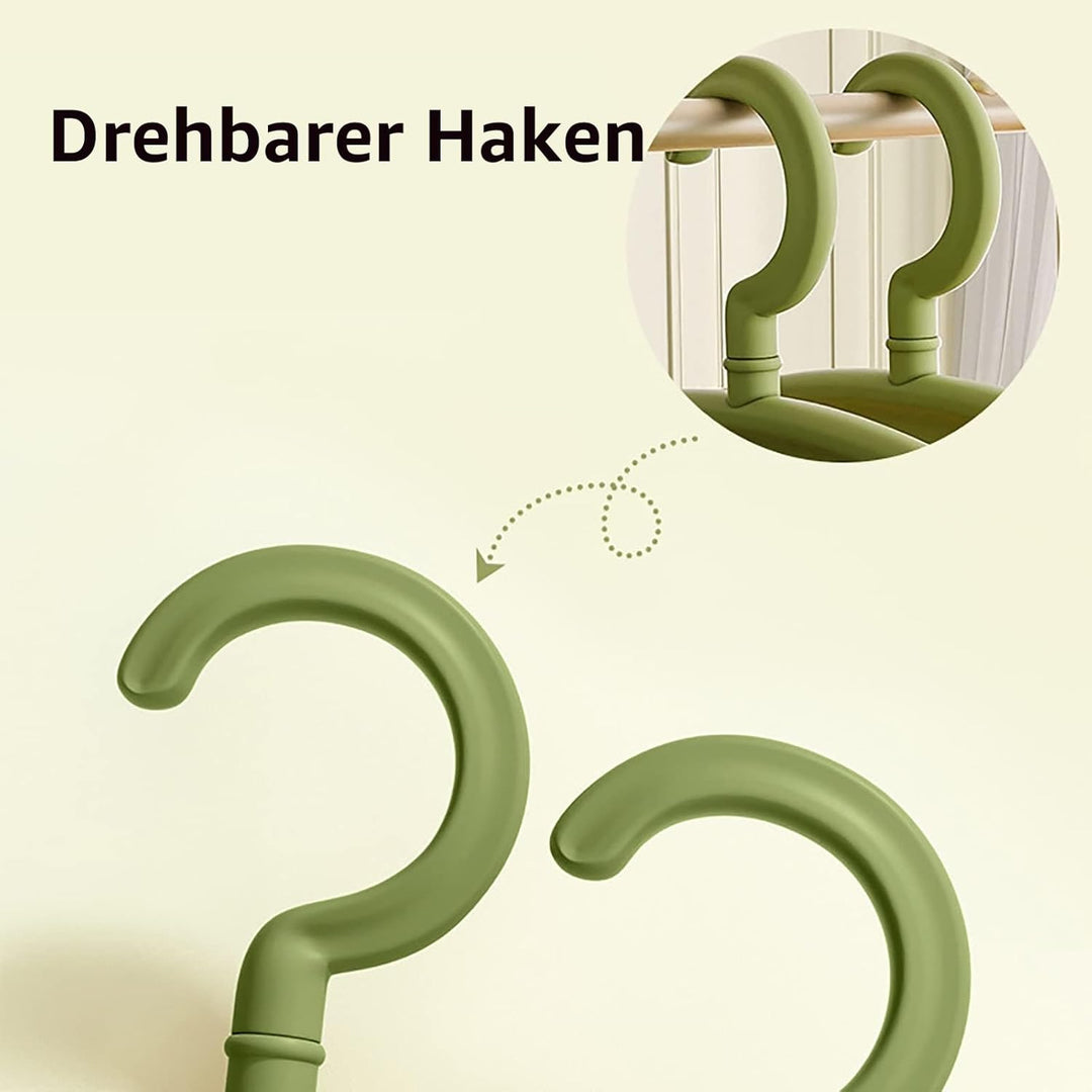 Kleiderbügel aus Kunststoff, extra dicker Kunststoff, breite Schulter, für Erwachsene, 360 Grad dreh