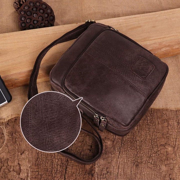 BAIGIO Umhängetasche Herren Leder Schultertasche Vintage Herrentasche Messenger Bag mit Schultergurt