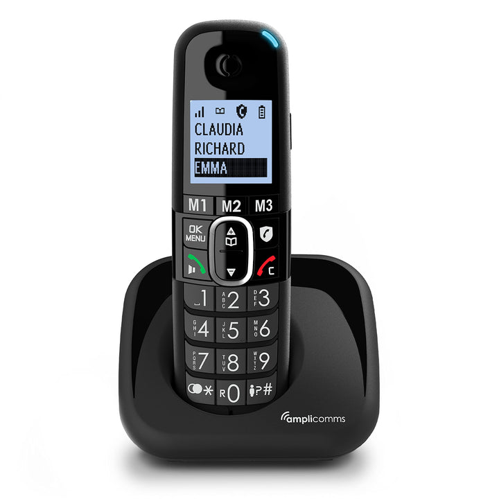 Amplicomms BigTel 1500 schnurloses DECT Grosstasten Telefon, Audio-Boost, extra Laute Klingeltöne, H