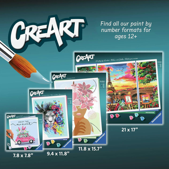 Ravensburger CreArt 20134 - Spiegelbild von Paris - Triptychon Malen nach Zahlen Erwachsene, DIY Mal