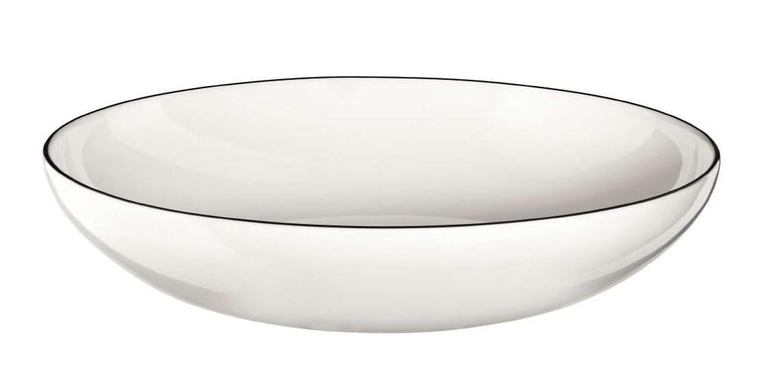 à table ligne noire Pasta-/Suppenteller 22 cm, Weiss
