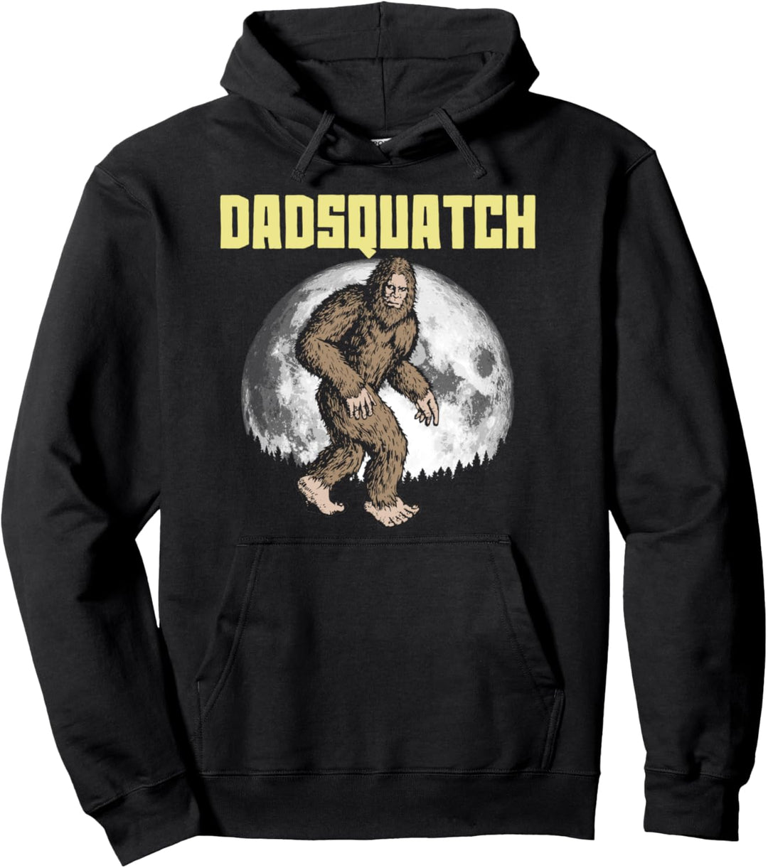 DadSquatch! Funny Bigfoot Sasquatch Dad Fathers Day Moon 80s Pullover Hoodie