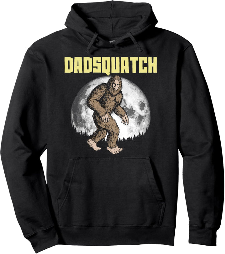 DadSquatch! Funny Bigfoot Sasquatch Dad Fathers Day Moon 80s Pullover Hoodie