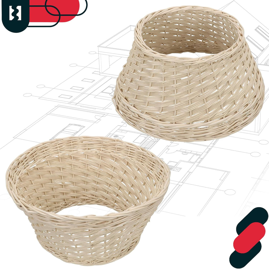 KOTARBAU® Weihnachtsbaum Rock aus Weide Ø 45 cm Gebleicht Christbaumständer aus Rattan Natur Weihnac
