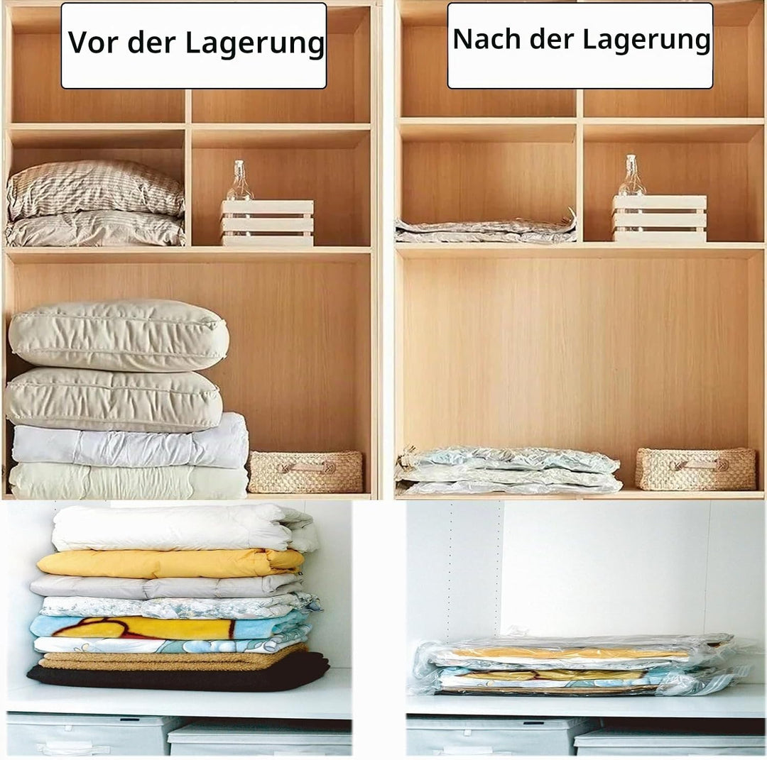 Vakuumbeutel für Kleidung Klein 4er 100x80cm Vakuumierbeutel Vakuum Kleiderbeutel Vakuum-Platzsparer