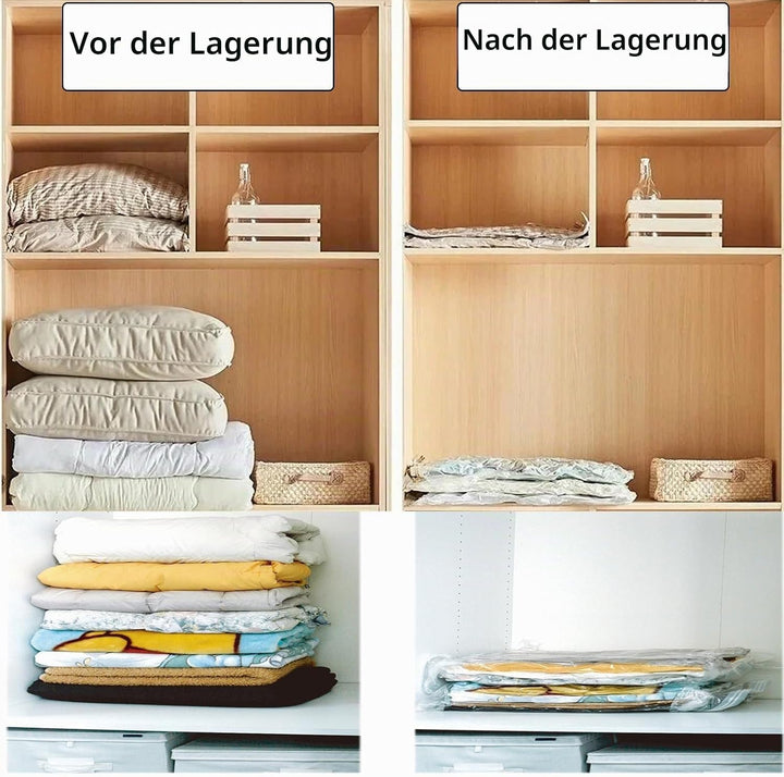 Vakuumbeutel für Kleidung Klein 4er 100x80cm Vakuumierbeutel Vakuum Kleiderbeutel Vakuum-Platzsparer