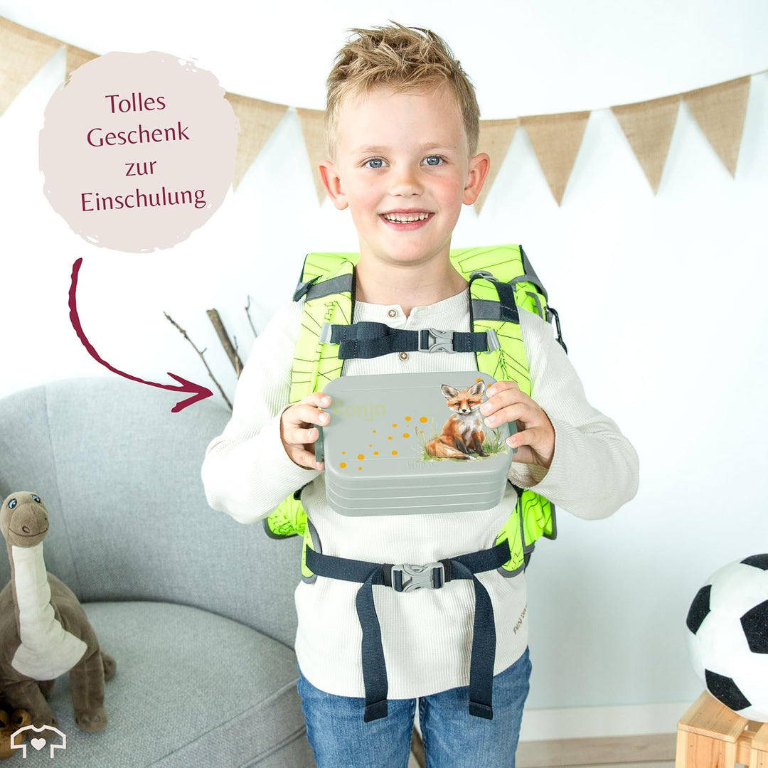 Kinder Bento Box Midi Mepal Bentobox - Fuchs - Personalisierbare Brotdose mit Fuchsmotiv | Lunchbox