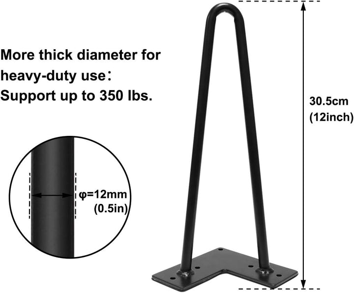Signstek Tischbeine Möbelfüsse Metall Tisch Fuesse 30cm/12’’moebelfuesse für Kleiner Couchtisch, Sch