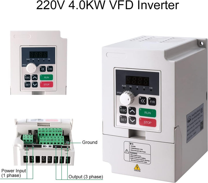 CNC Spindel Motor Kits, 220V 4KW 4000W Luftgekühlte Spindel Quadratische CNC Motor 220V 4KW VFD und