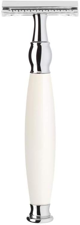 MÜHLE Rasierset mit Schale - Sophist Serie - Silberspitz Dachszupf - Rasierhobel - Porzellan weiss S