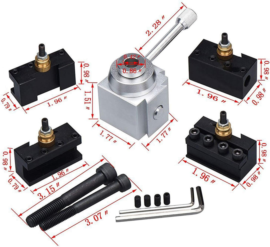 Drehbank-Schnellwechselwerkzeug, Set aus Aluminiumlegierung Schnellwechsel-Mini-Drehwerkzeughalter u