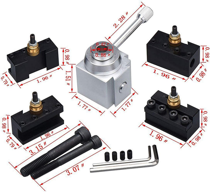 Drehbank-Schnellwechselwerkzeug, Set aus Aluminiumlegierung Schnellwechsel-Mini-Drehwerkzeughalter u