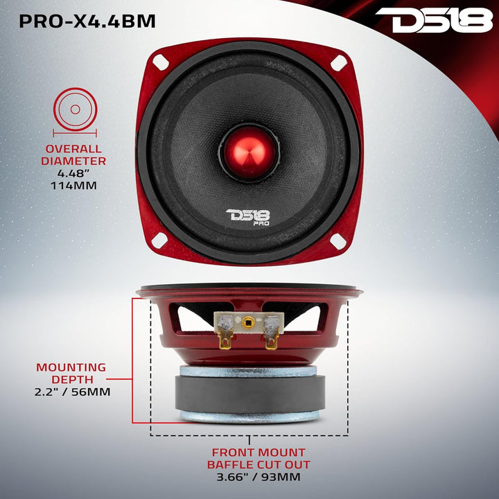 DS18 PRO-X4.4BM PRO Series Midrange Kugel Lautsprecher - Set von 1-4" 4 Inches