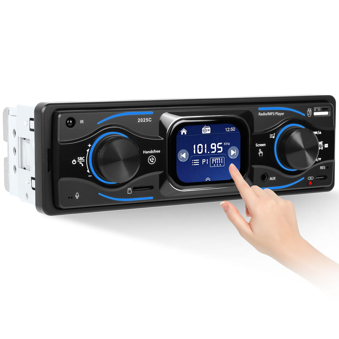 CAMECHO 1 Din 2.17 Zoll Smart Touch HD Bildschirm Auto Autoradio Bluetooth Handsfree Digital Media P