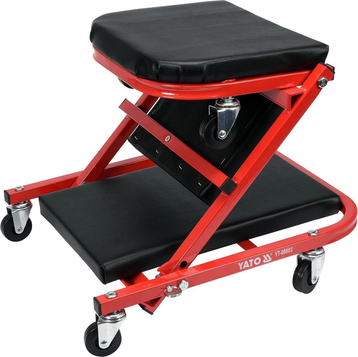 YATO Profi 2 in 1 Montage Rollbrett &plus; Werkstatthocker 150kg 6 leichtgängige 360° Rollen Werksta