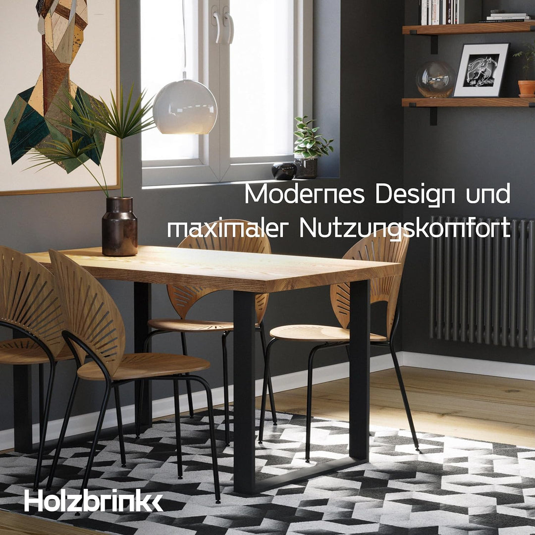 HOLZBRINK Tischbeine für Couchtisch Sitzbank, Möbelfüsse aus Vierkantprofil 60x20 mm, Tischgestell 4