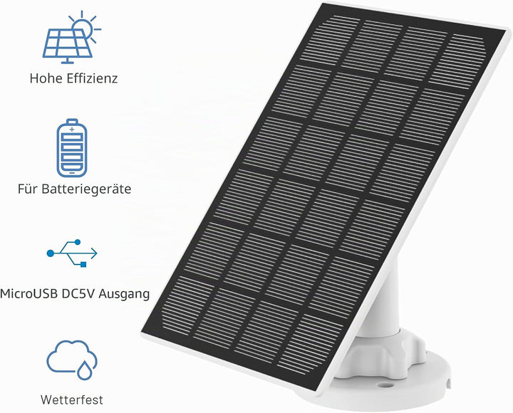 NIVIAN - Solarpanel für IP Überwachungskameras | Kompatibel mit Ezviz C3A und BC1C | Aussenbereich I